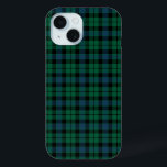 MacKay Clan Green, Blue and Black Tartan iPhone 15 Hülle<br><div class="desc">Telefongehäuse mit Vintagem,  hellgrün,  blau und schwarz schottischem karierten Muster aus dem Jahr 1816. Traditioneller Familienwagen für Clan MacKay,  Baines und Nielson.</div>