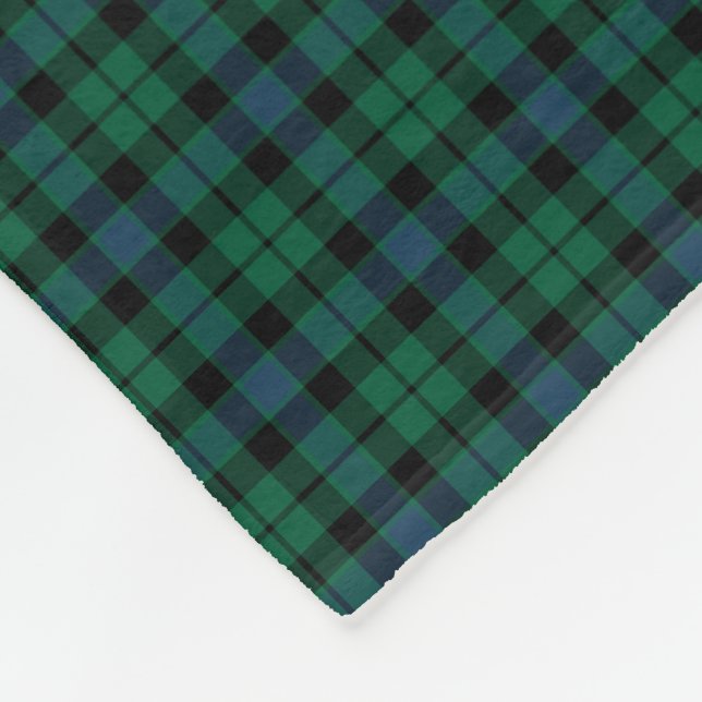 MacKay Clan Green, Blue and Black Tartan Fleecedecke (Ecke)