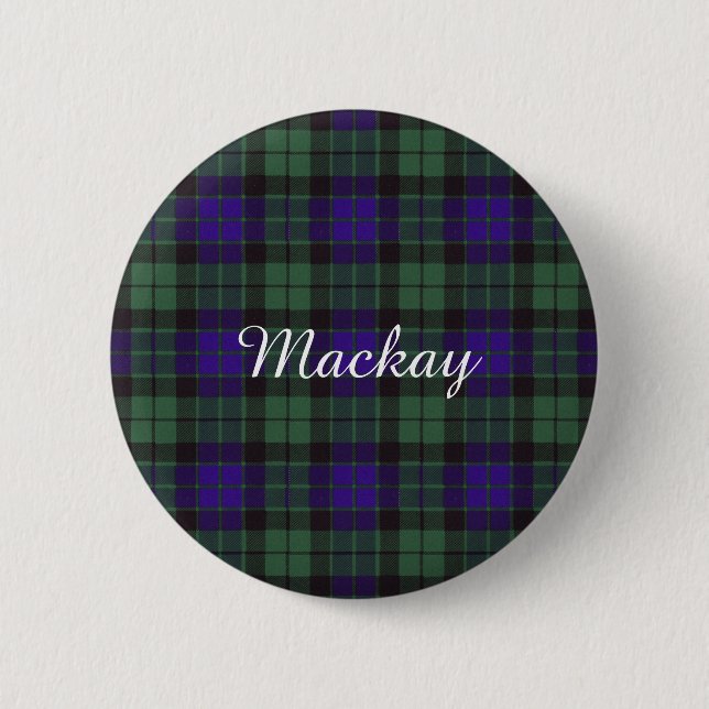 Mackay Clan karierter schottischer Tartan Button (Vorderseite)