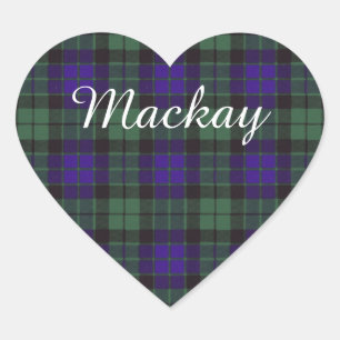 Mackay Clan karierter schottischer Tartan Herz-Aufkleber