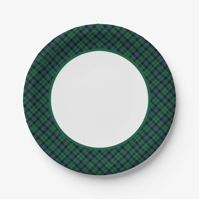 MacKay Clan Tartan Border Pappteller (Vorderseite)