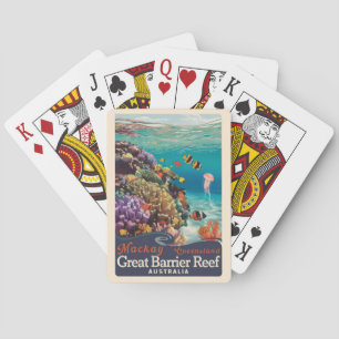 Mackay Great Barrier Reef Reise Kunst Vintage Spielkarten