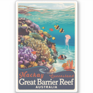 Mackay Great Barrier Reef Reisen Vintag Aufkleber