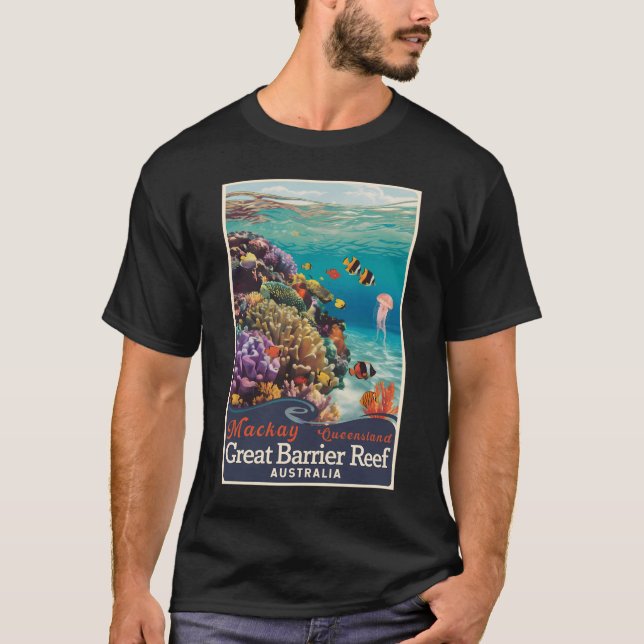 Mackay Great Barrier Reef Reisen Vintag T-Shirt (Vorderseite)
