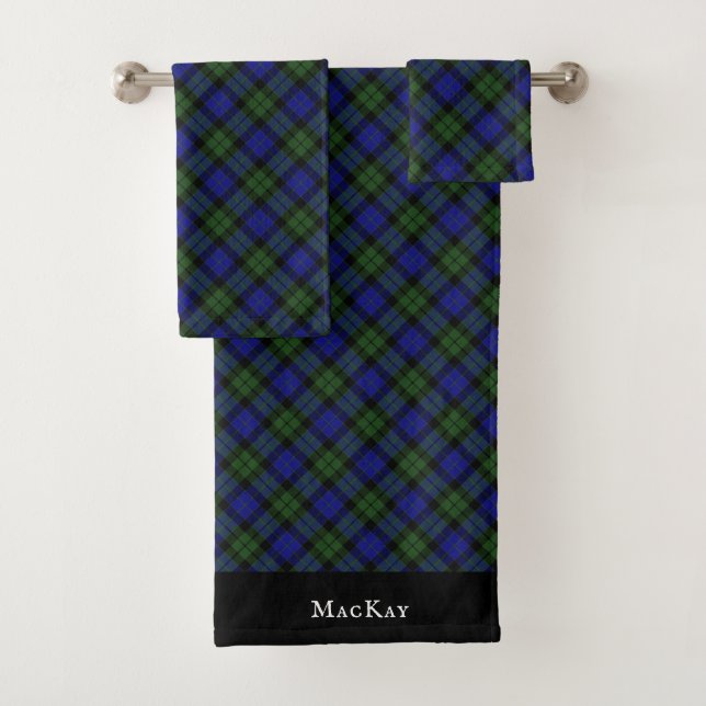 MacKay Green Scottish Clan Tartan Kariert Badhandtuch Set (Insitu)