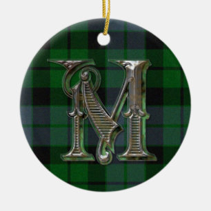 MacKay karierte Monogrammverzierung Keramikornament