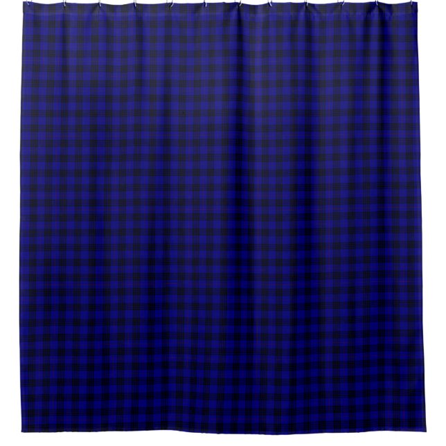 MacKay Tartan Blau kariert Duschvorhang (Vorderseite)