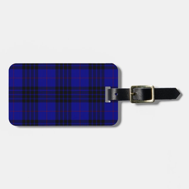 MacKay Tartan Blau kariert Gepäckanhänger (Vorderseite horizontal)