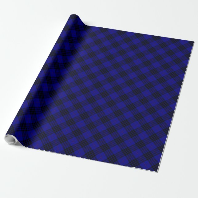 MacKay Tartan Blau kariert Geschenkpapier (Ungerollt)