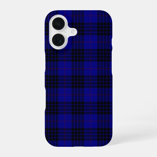 MacKay Tartan Blau kariert iPhone 16 Hülle (Rückseite)