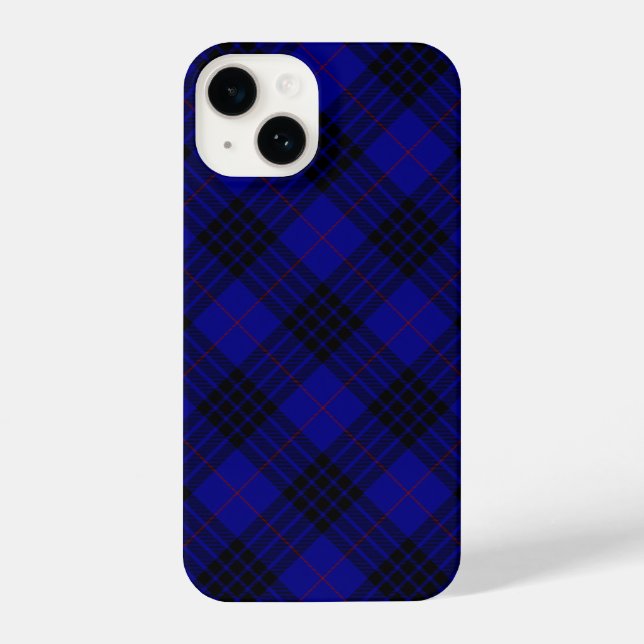 MacKay Tartan Blau kariert iPhone Hülle (Rückseite)