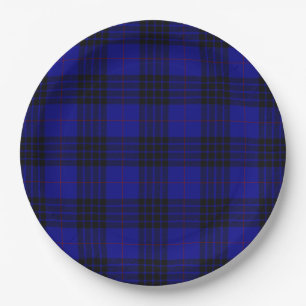 MacKay Tartan Blau kariert Pappteller