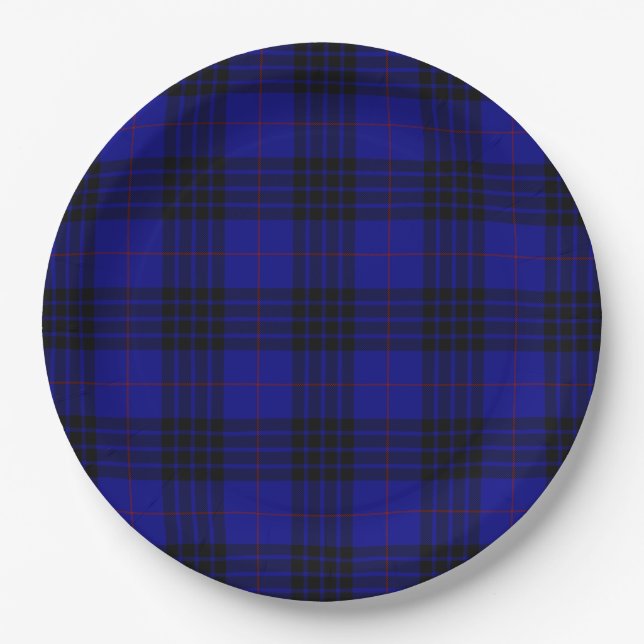 MacKay Tartan Blau kariert Pappteller (Vorderseite)