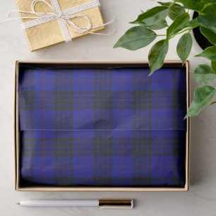 MacKay Tartan Blau kariert Seidenpapier