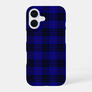 MacKay-Tartan blau-schwarzes Karo iPhone 16 Hülle