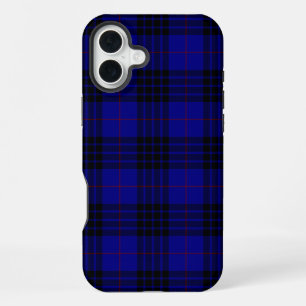 MacKay-Tartan blau-schwarzes Karo iPhone 16 Plus Hülle