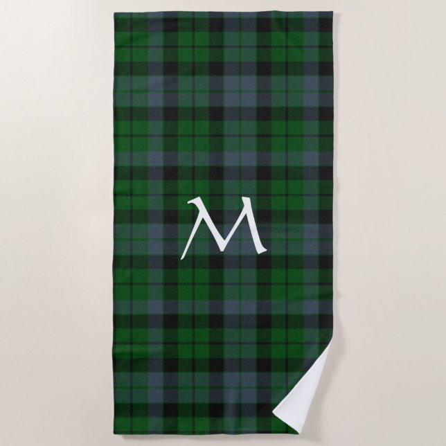 MacKay Tartan Kariertes Mit Monogramm Badetuch (Vorderseite)