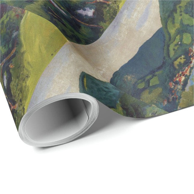 Macke-Ansicht des Vintagen Augusts vom Tegernsee Geschenkpapier (Rolleneckpunkt)