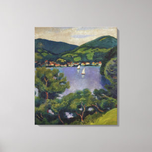 Macke-Ansicht des Vintagen Augusts vom Tegernsee Leinwanddruck