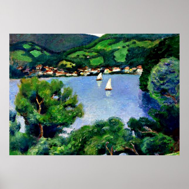 Macke - Blick auf Tegernsee Poster (Vorne)