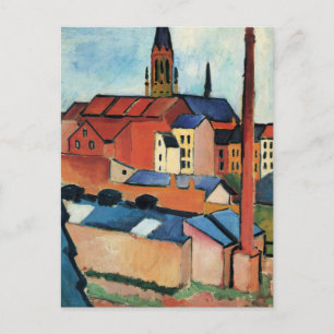 Macke - St. Mary's with House and Chimney Postkarte