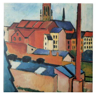 Macke - St. Mary's with Houses and Chimney (Bonn)  Fliese
