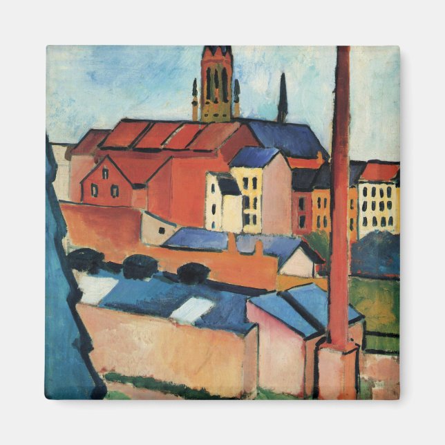 Macke - St. Mary's with Houses and Chimney (Bonn) Magnet (Vorne)