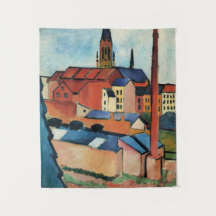 Macke - St. Mary's with Houses and Chimney (Bonn)  Wandteppich