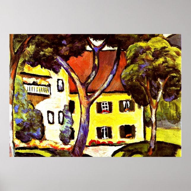 Macke - Staudacher's House in Tegernsee Poster (Vorne)