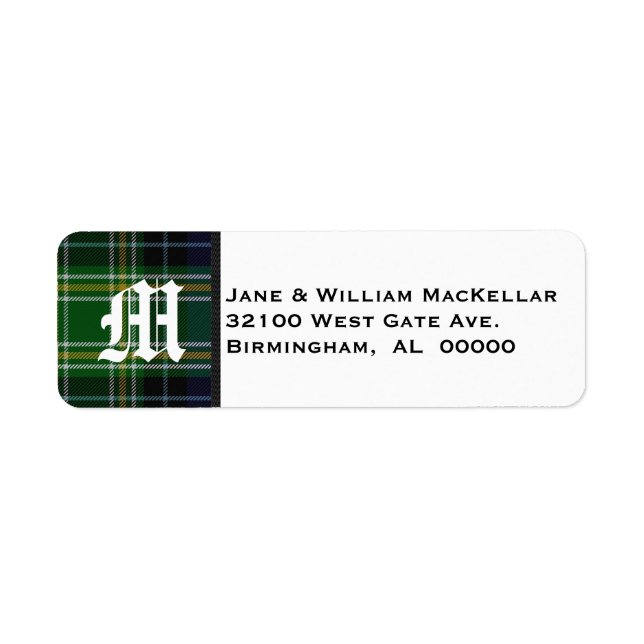 MacKellar Tartan Karierte Monogram-Adressfelder (Vorne)
