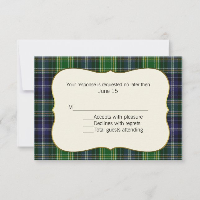 MacKellar Tartan Karierte Wedding RSVP Card (Vorderseite)