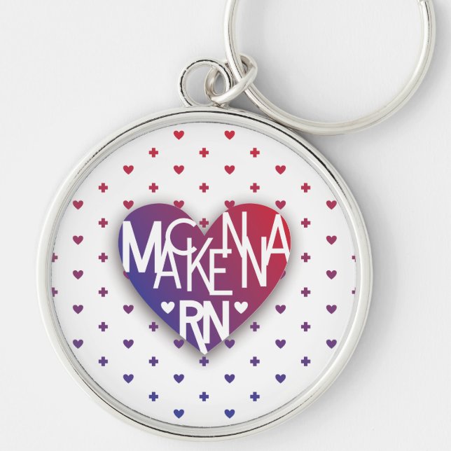 Mackenna RN Lover's Heart Keychain Schlüsselanhänger (Vorne)