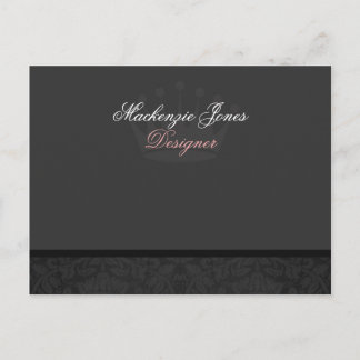 Mackenzie #1 Black Damask Chic Bowcard Postkarte