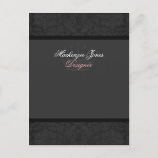 Mackenzie #2 Black Damask Chic Bow Card Postkarte