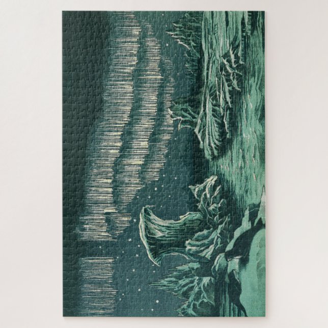 MacKenzie - Aurora Borealis in hohen Breiten Puzzle (Vertikal)