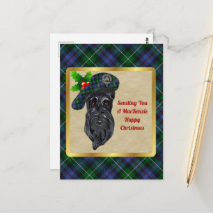 MacKenzie Clan Abzeichen & Tartan Weihnachtspostka Postkarte
