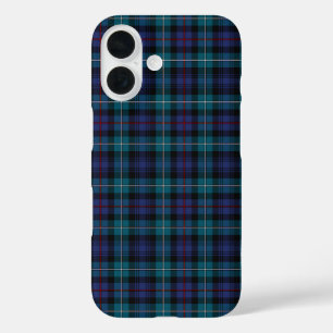 Mackenzie Clan Blue und Türkis Moderner Tartan iPhone 16 Hülle