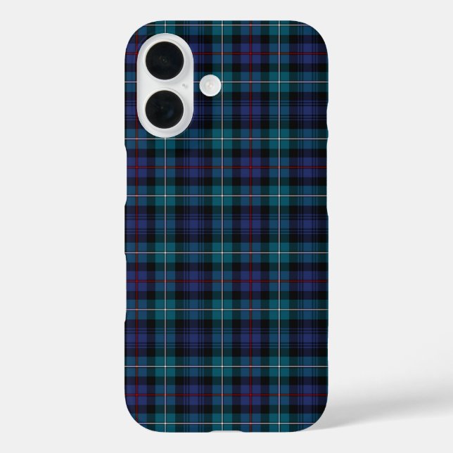Mackenzie Clan Blue und Türkis Moderner Tartan Case-Mate iPhone Hülle (Rückseite)