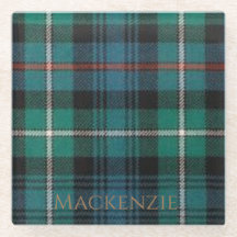 Mackenzie Clan Tartan Glass Untersetzer