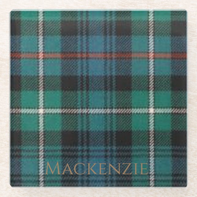 Mackenzie Clan Tartan Glass Untersetzer (Vorderseite)