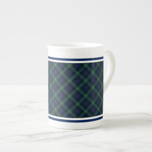 Mackenzie-Familien-Tartan Dunkelgrün-blau kariert Prozellantasse