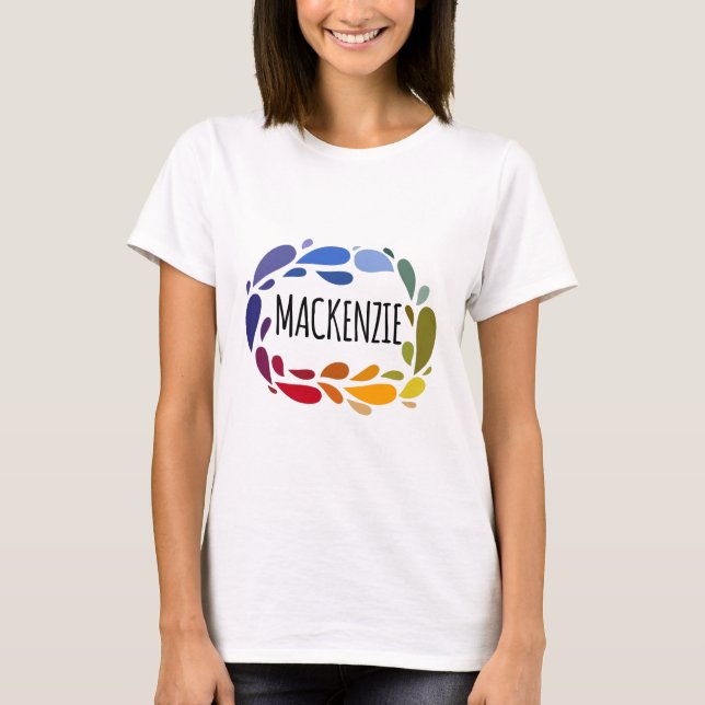 Mackenzie Name Niedliches farbiges Geschenk Name M T-Shirt (Vorderseite)