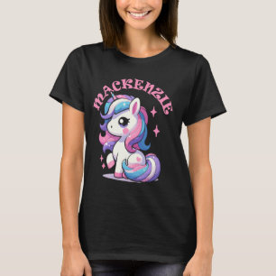 Mackenzie Niedlich Unicorn Design für Mädchen Name T-Shirt