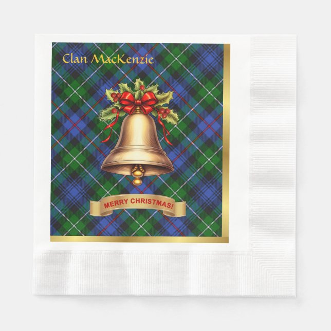 MacKenzie Personalisiert Tartan Weihnachten Serviette (Vorderseite)