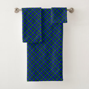 MacKenzie tartan blau kariert Badhandtuch Set