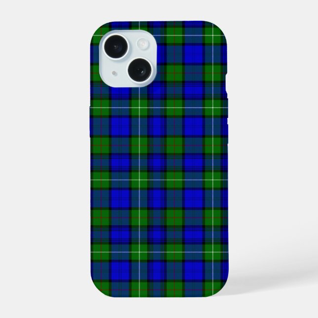 MacKenzie tartan blau kariert iPhone 15 Hülle (Rückseite)