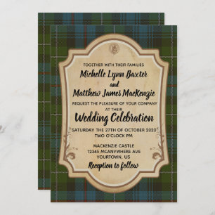 MacKenzie Tartan Hochzeit Einladung