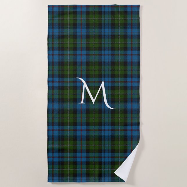 MacKenzie Tartan Kariertes Mit Monogramm Badetuch (Vorderseite)