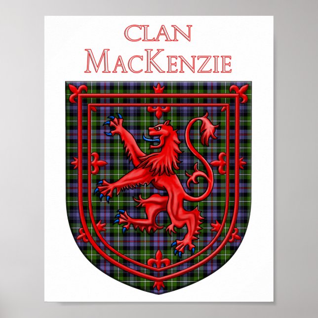 MacKenzie Tartan Scottish Kariert Lion Rampant Poster (Vorne)