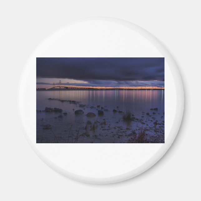 Mackinac Bridge 1243 Blue Magnet (Vorne)